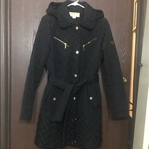 Long quilted black Michael Kors winter coat